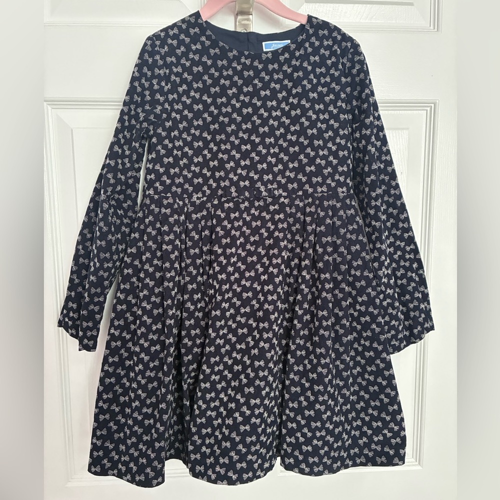 Jacadi Paris 8A Dark Navy Bow Dress - Picture 10 of 11